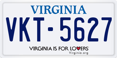 VA license plate VKT5627