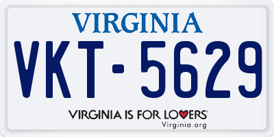 VA license plate VKT5629