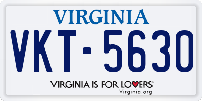 VA license plate VKT5630