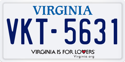 VA license plate VKT5631