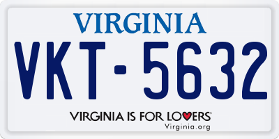 VA license plate VKT5632