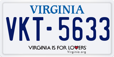 VA license plate VKT5633