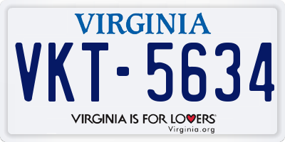 VA license plate VKT5634