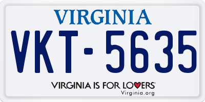 VA license plate VKT5635