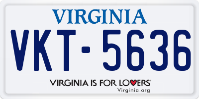 VA license plate VKT5636