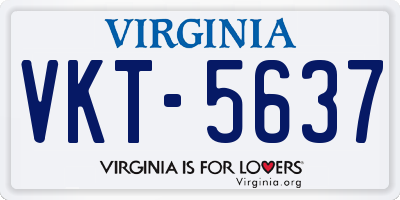 VA license plate VKT5637