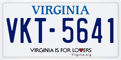 VA license plate VKT5641