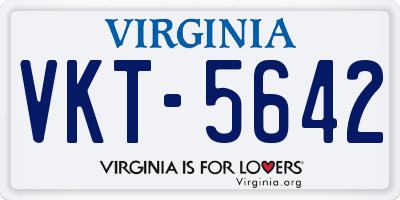 VA license plate VKT5642