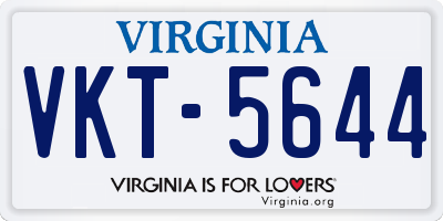 VA license plate VKT5644