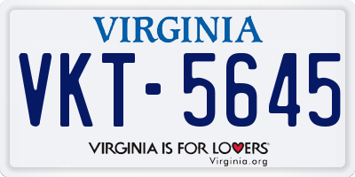 VA license plate VKT5645