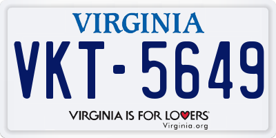 VA license plate VKT5649