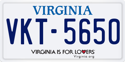VA license plate VKT5650