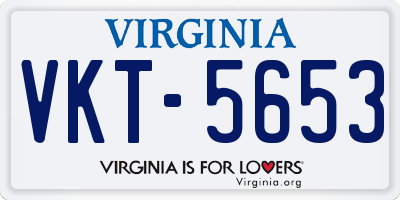 VA license plate VKT5653