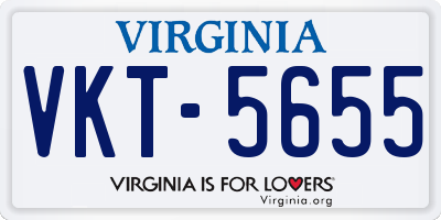 VA license plate VKT5655