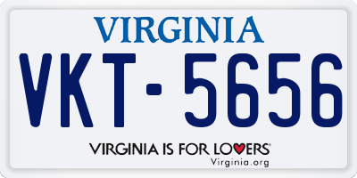 VA license plate VKT5656