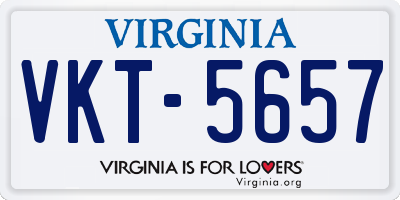 VA license plate VKT5657