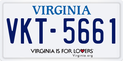 VA license plate VKT5661