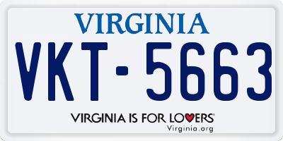 VA license plate VKT5663