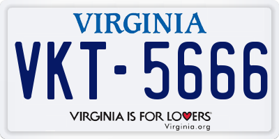 VA license plate VKT5666