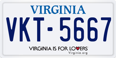 VA license plate VKT5667