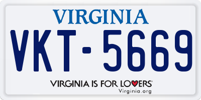 VA license plate VKT5669
