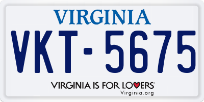VA license plate VKT5675