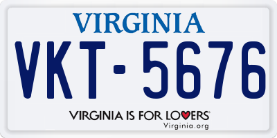 VA license plate VKT5676