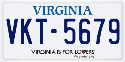 VA license plate VKT5679