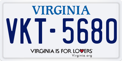VA license plate VKT5680