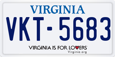 VA license plate VKT5683