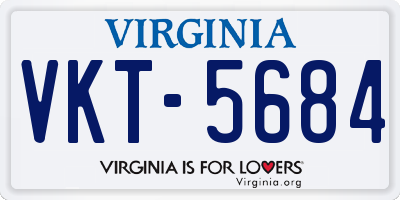VA license plate VKT5684