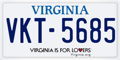 VA license plate VKT5685