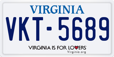 VA license plate VKT5689