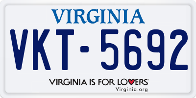 VA license plate VKT5692