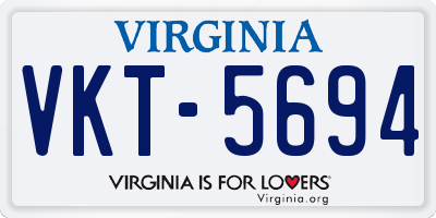 VA license plate VKT5694