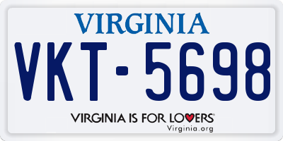 VA license plate VKT5698