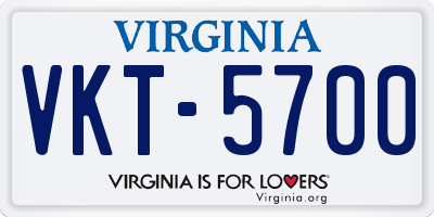 VA license plate VKT5700
