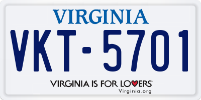 VA license plate VKT5701