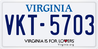VA license plate VKT5703