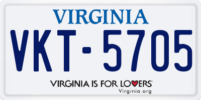 VA license plate VKT5705