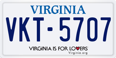 VA license plate VKT5707