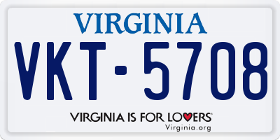 VA license plate VKT5708