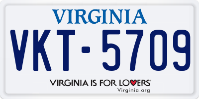 VA license plate VKT5709