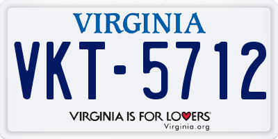 VA license plate VKT5712
