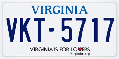 VA license plate VKT5717