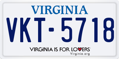 VA license plate VKT5718