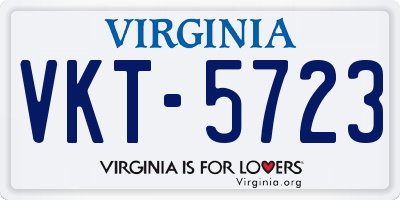 VA license plate VKT5723