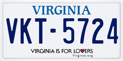 VA license plate VKT5724