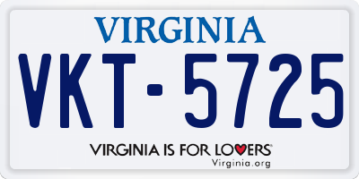 VA license plate VKT5725