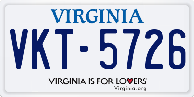 VA license plate VKT5726